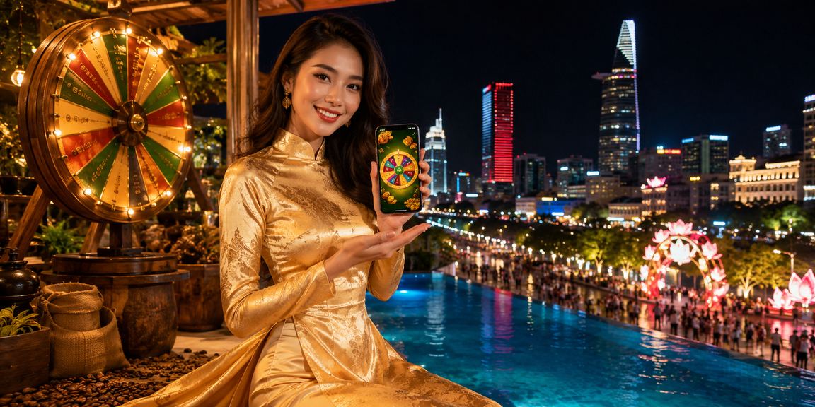 Phụ nữ mặc áo dài chơi roulette trực tuyến trên điện thoại tại Hồ Chí Minh