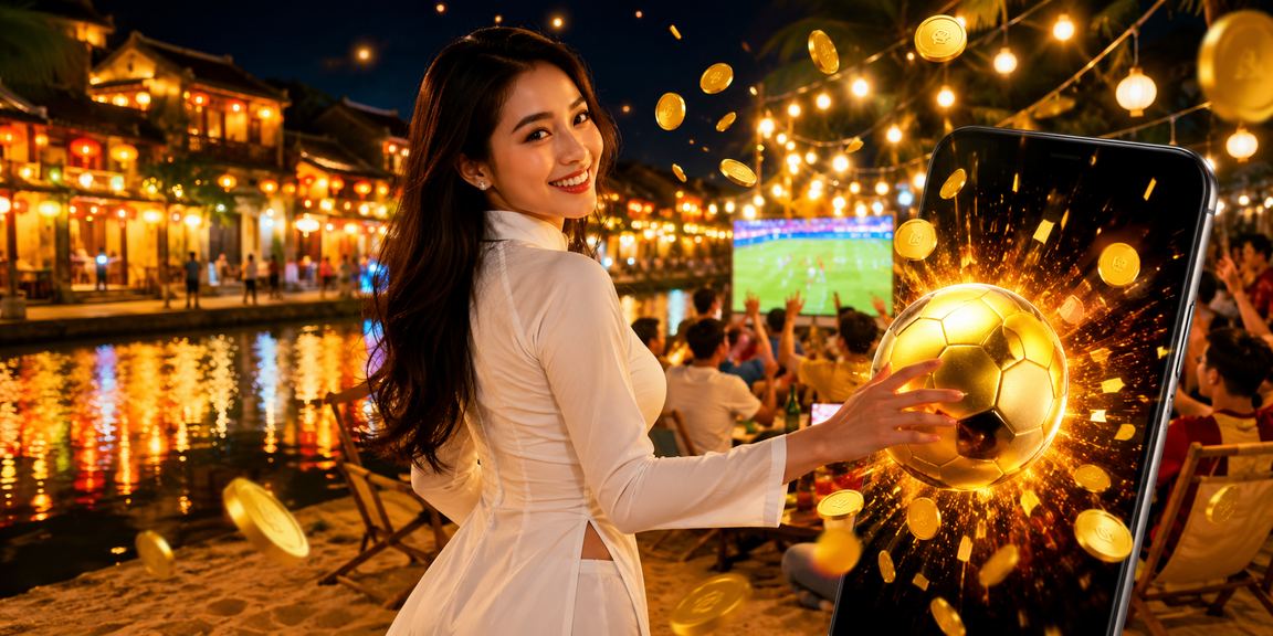 Trò chơi cá cược bóng đá tại Hội An với hình ảnh áo dài truyền thống